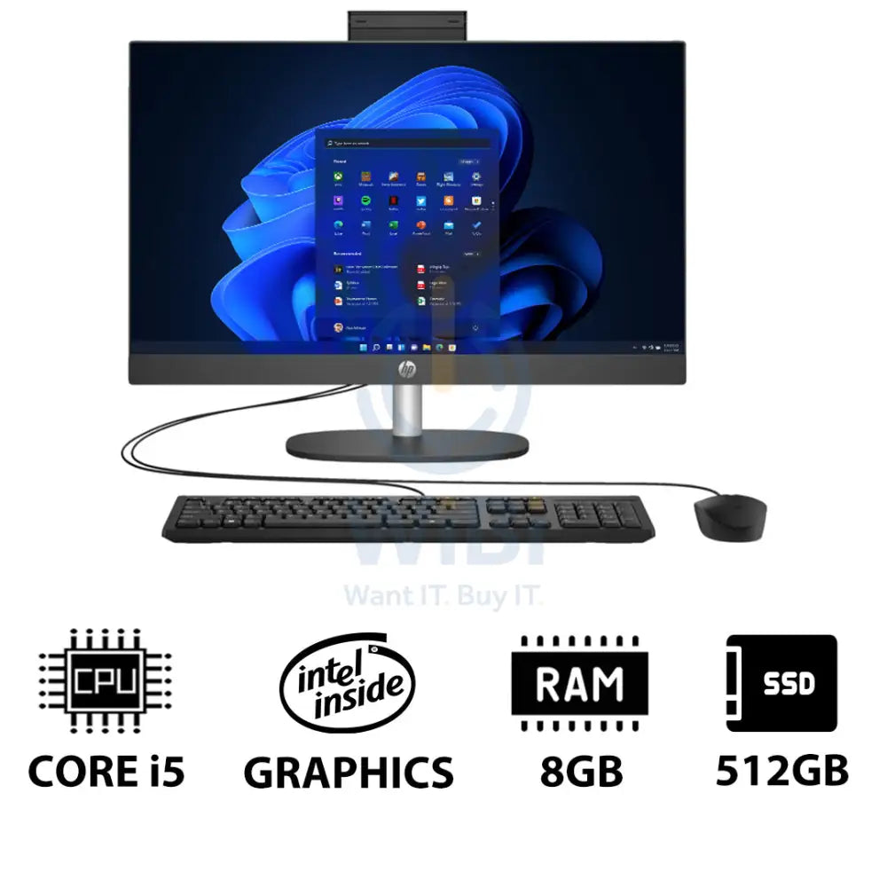 HP ProOne 240 G10 AIO - i5 / 8GB / 512GB (NVMe M.2 SSD) / 23.8’’ FHD Non-Touch / Win 11 Pro / 1YW / Grey - Desktop