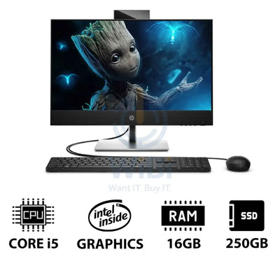 HP ProOne 440 G9 AIO - i5 / 16GB / 250GB (NVMe M.2 SSD) / 23.8’’ FHD Touch / DOS (Without OS) / 1YW / Black - Desktop