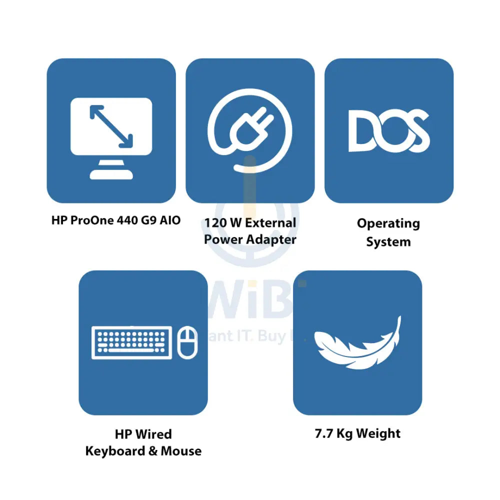 إتش بي برو ون 440 G9 المتكامل - آي 7  8 جيجابايت / 512 جيجابايت (NVMe م.2 إس إس دي) / 23.8'' FHD لا تعمل باللمس / دوس (بدون نظام تشغيل) / ضمان سنة - ضمان سنة - كمبيوتر مكتبي