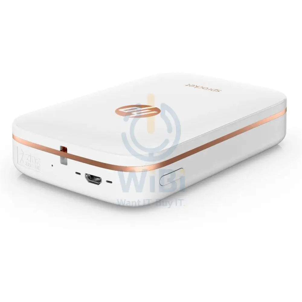 HP Sprocket Photo Printer - Up to 40 sec/page / 400dpi / Bluetooth / White / Color Photo Printer