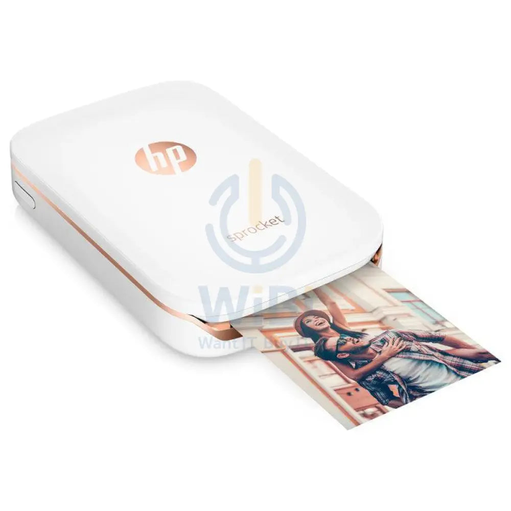 HP Sprocket Photo Printer - Up to 40 sec/page / 400dpi / Bluetooth / White / Color Photo Printer