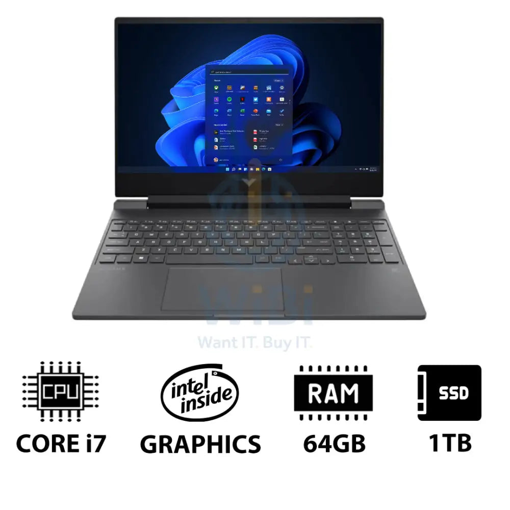 HP Victus 15-FA2093DX - 15.6’’ FHD / i7 / 64GB / 1TB (NVMe M.2 SSD) / RTX 5060 6GB GDDR7 / Win 11 Pro / 1YW / English