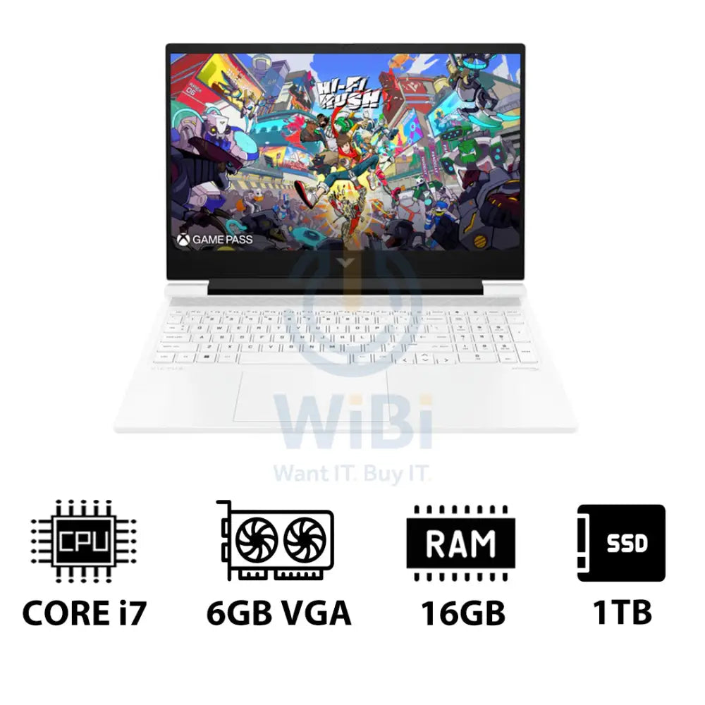 إتش بي في جي إيه  الألعاب لابتوب 16-R1041NE - 16.1 بوصة FHD / آي 7 / 16 جيجابايت / 16 جيجابايت / 1 تيرابايت (NVMe م.2 إس إس دي) / RTX 4050 6 جيجابايت في جي إيه / دوس (بدون نظام تشغيل)