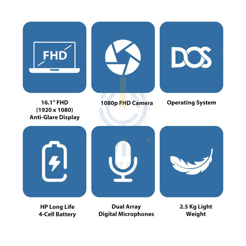 إتش بي في جي إيه  الألعاب لابتوب 16-R1043NE - 16.1 بوصة FHD / آي 7 / 64 جيجابايت / 1 تيرابايت (NVMe م.2 إس إس دي) / RTX 4050 6 جيجابايت في جي إيه / دوس (بدون نظام تشغيل)