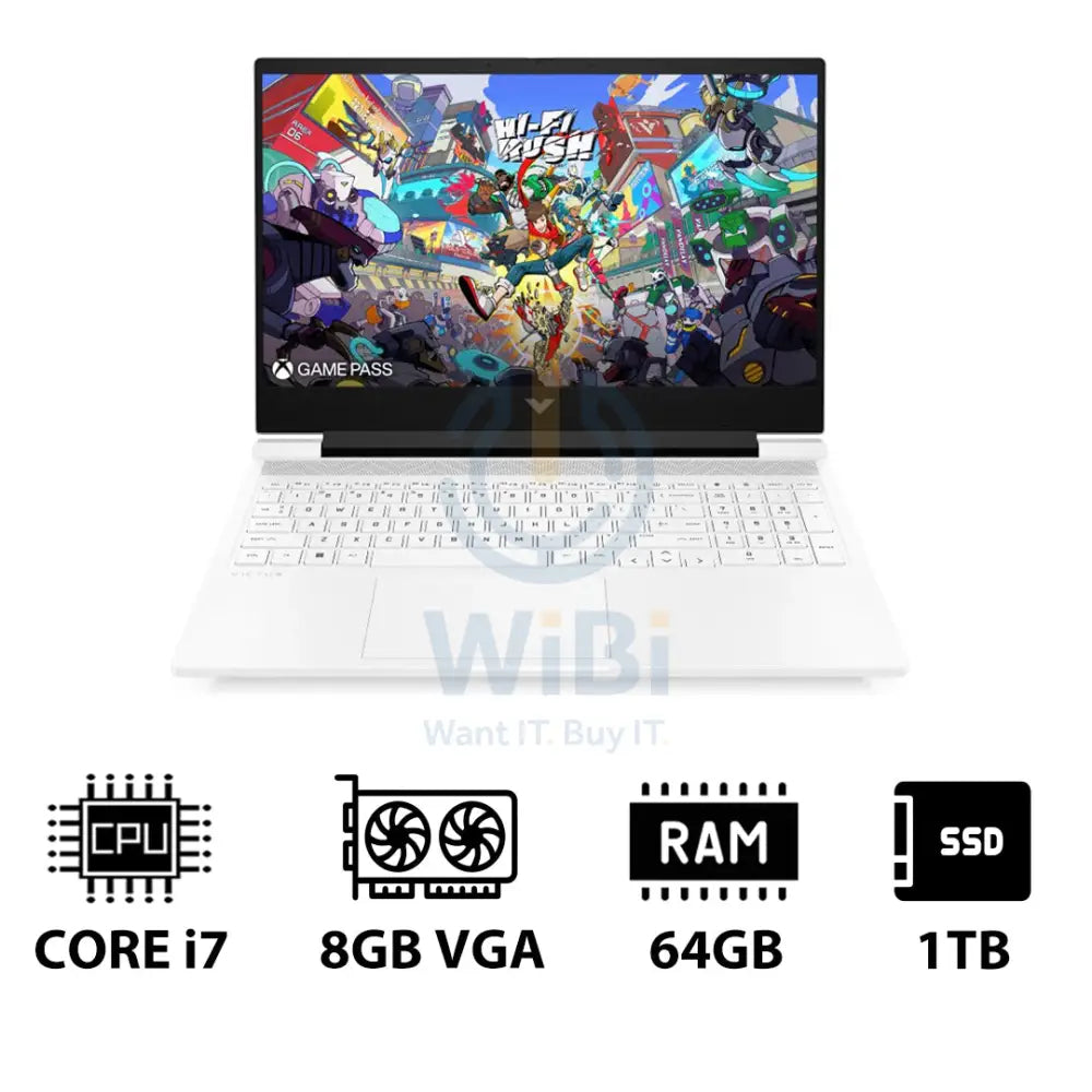 HP Victus Gaming Laptop 16-R1050NE - 16.1’’ FHD / i7 / 64GB / 1TB (NVMe M.2 SSD) / RTX 4070 8GB VGA / DOS (Without OS)