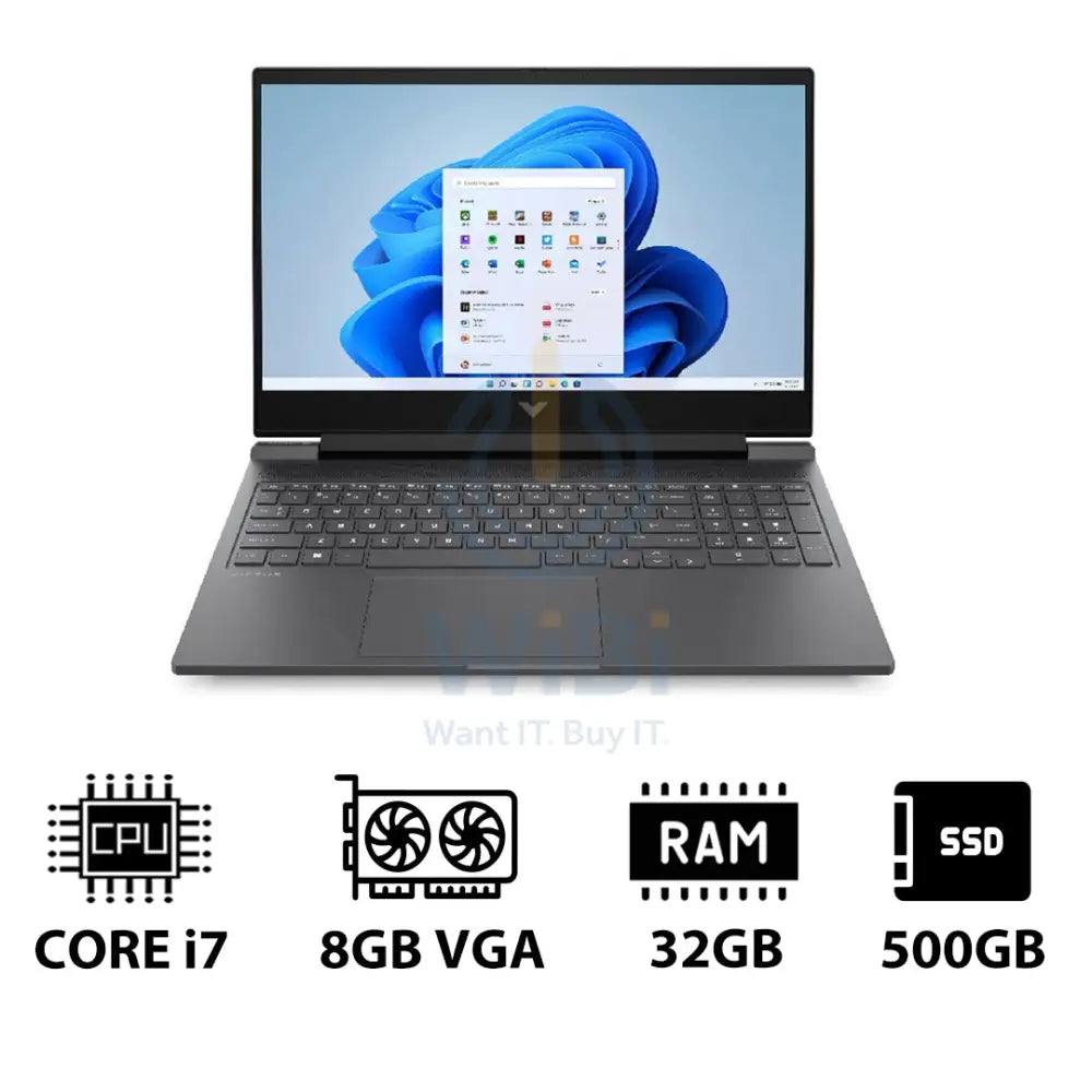 HP Victus Gaming Laptop 16-R1051NE - 16.1’’ FHD / i7 / 32GB / 500GB (NVMe M.2 SSD) / RTX 4070 8GB VGA / Win 11 Pro