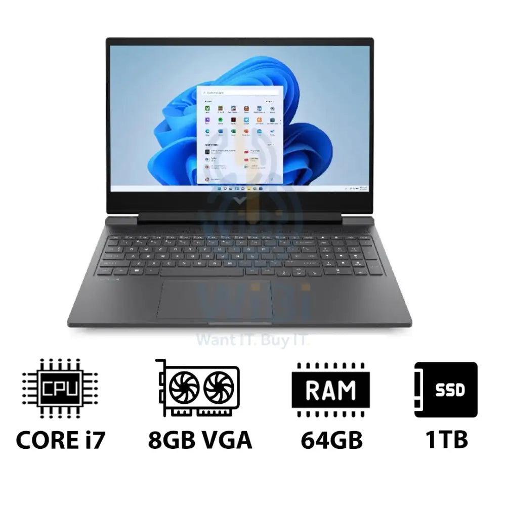 HP Victus Gaming Laptop 16-R1051NE - 16.1’’ FHD / i7 / 64GB / 1TB (NVMe M.2 SSD) / RTX 4070 8GB VGA / Win 11 Pro