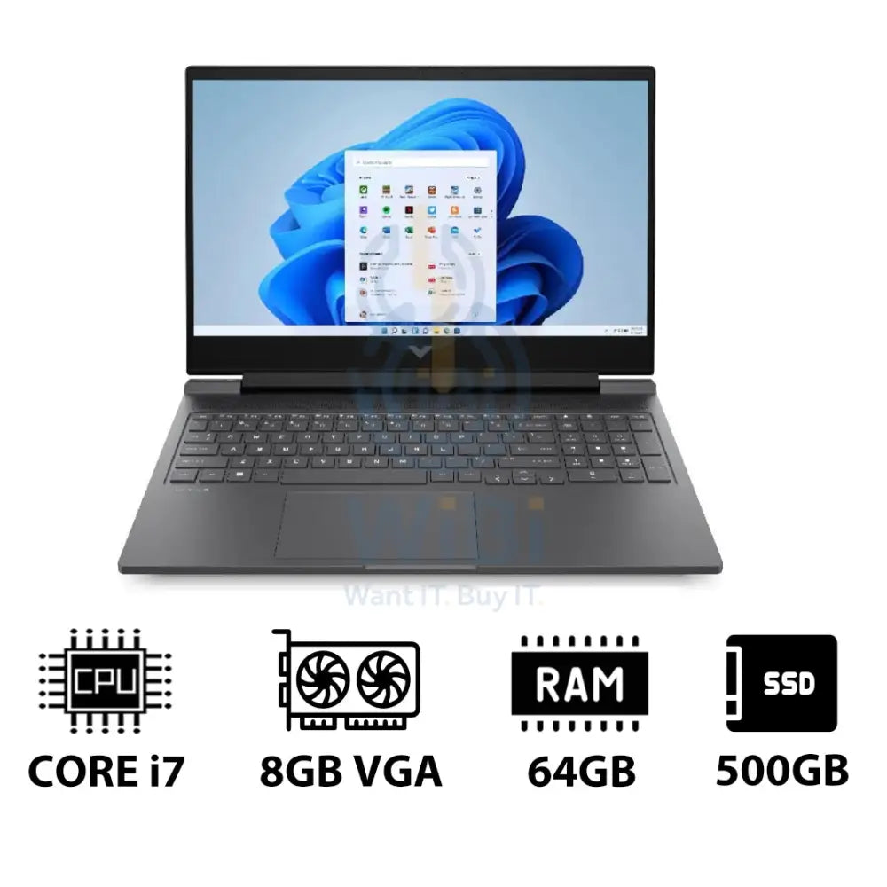 HP Victus Gaming Laptop 16-R1051NE - 16.1’’ FHD / i7 / 64GB / 500GB (NVMe M.2 SSD) / RTX 4070 8GB VGA / Win 11 Pro