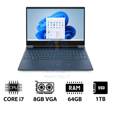 HP Victus Gaming Laptop 16-R1052NE - 16.1’’ FHD / i7 / 64GB / 1TB (NVMe M.2 SSD) / RTX 4070 8GB VGA / Win 11 Pro / 1YW