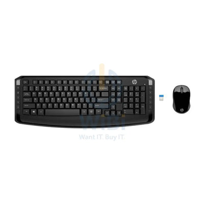 HP Wireless Keyboard and Mouse 300 - Wireless / Arabic/English / Black - Keyboard & Mouse Combo