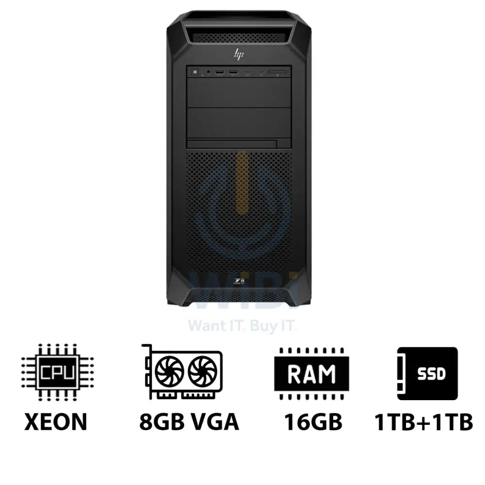 HP Z8 G5 Workstation - Xeon-2.0GHz / 12-Cores / 16GB / 1TB + 1TB (NVMe M.2 SSD) / T1000 8GB VGA / Win 11 Pro / 3YW