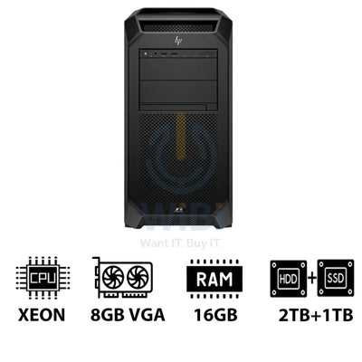 HP Z8 G5 Workstation - Xeon-2.0GHz / 12-Cores / 16GB / 2TB HDD + 1TB (NVMe M.2 SSD) / T1000 8GB VGA / Win 11 Pro / 3YW