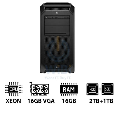 HP Z8 G5 Workstation - Xeon-2.0GHz / 12-Cores / 16GB / RTX 2000 ADA 16GB VGA / 2TB HDD + 1TB (NVMe M.2 SSD) / DOS