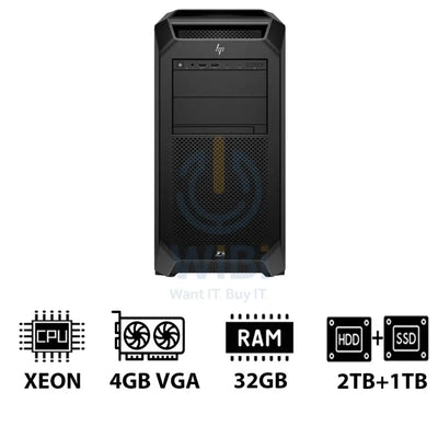 HP Z8 G5 Workstation - Xeon-2.0GHz / 12-Cores / 32GB / 2TB HDD + 1TB (NVMe M.2 SSD) / T400 4GB VGA / DOS (Without OS)