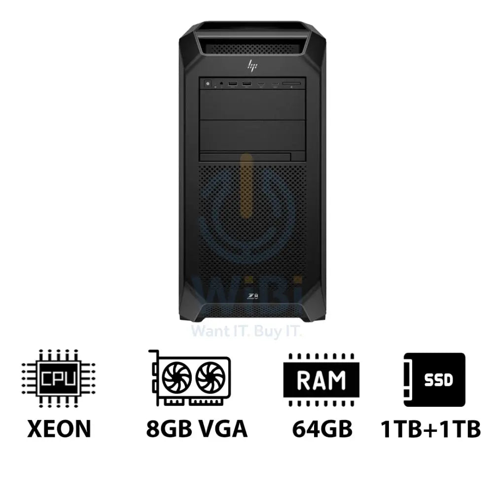 HP Z8 G5 Workstation - Xeon-2.0GHz / 12-Cores / 64GB / 1TB + 1TB (NVMe M.2 SSD) / T1000 8GB VGA / DOS (Without OS)