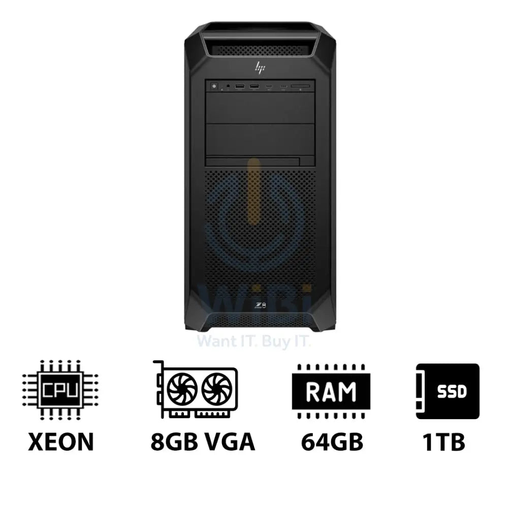 HP Z8 G5 Workstation - Xeon-2.0GHz / 12-Cores / 64GB / 1TB (NVMe M.2 SSD) / T1000 8GB VGA / Win 11 Pro / 3YW Server &