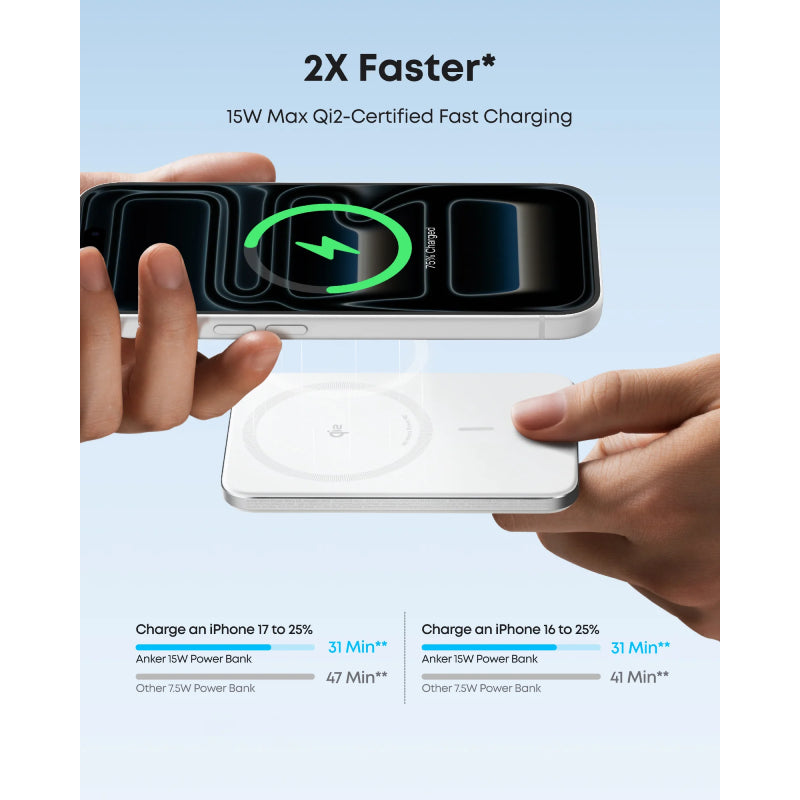 Anker MagGo Slim Nano Power Bank - 5,000mAh / USB-C / White