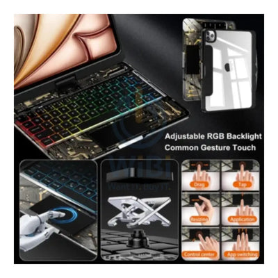 iFacemall Keyboard Case 10.9 inch for iPad 10th/11th generation RGB Backlit Accessories > Mobiles & Tablets > Tablets >