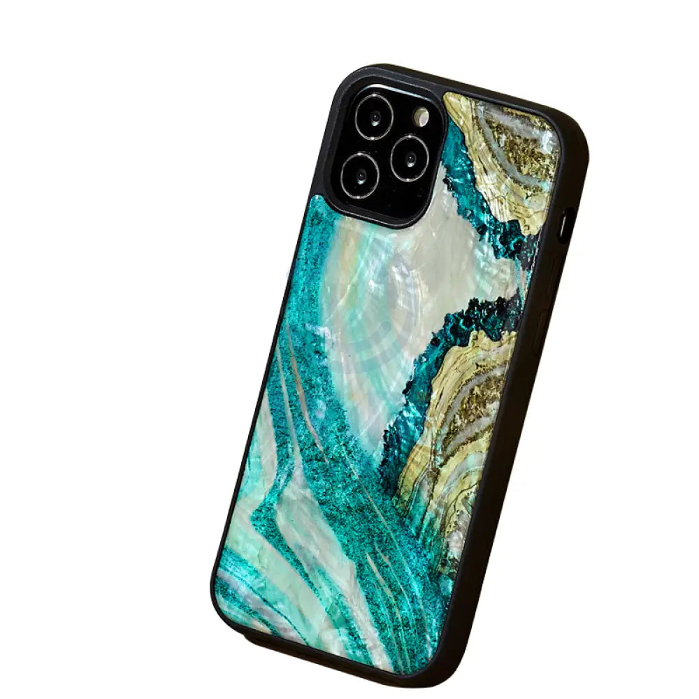 Ikins Natural Pearl Case For iPhone 12 Pro Max - Aqua Agate Accessories > Mobiles & Tablets > Offer Zone