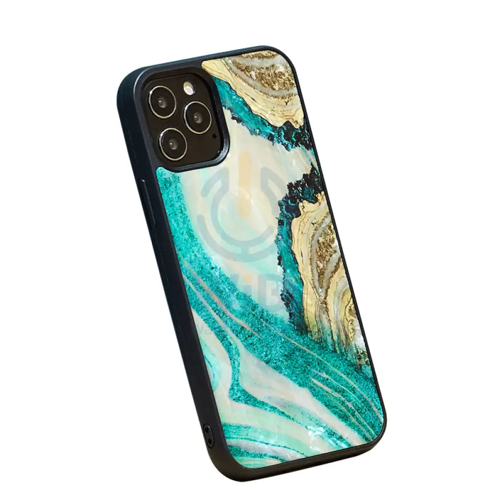 Ikins Natural Pearl Case For iPhone 12 Pro Max - Aqua Agate Accessories > Mobiles & Tablets > Offer Zone