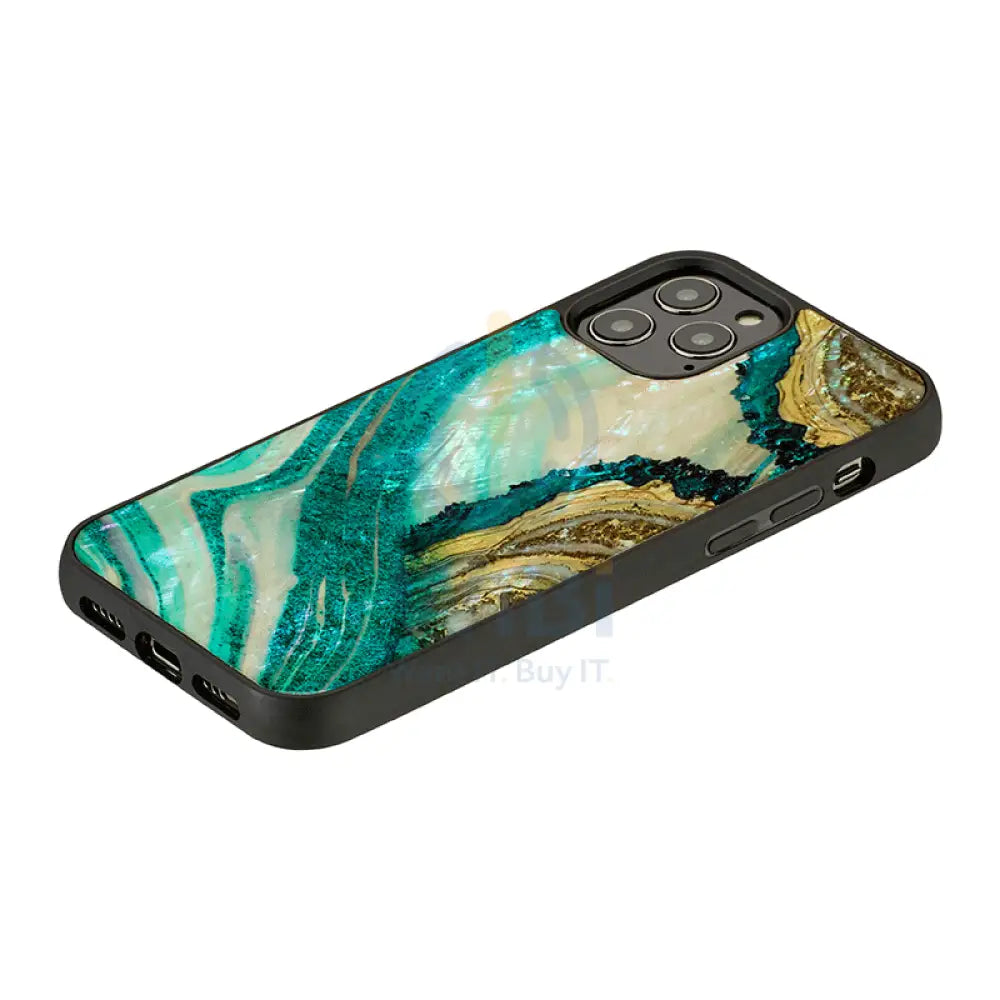 Ikins Natural Pearl Case For iPhone 12 Pro Max - Aqua Agate Accessories > Mobiles & Tablets > Offer Zone