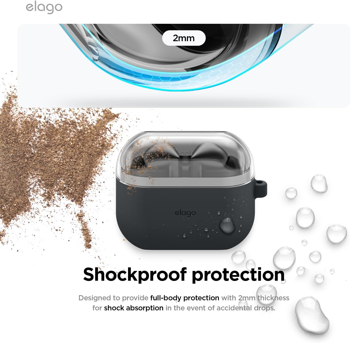 Elago Galaxy Buds 3 / 3 Pro / 3 FE Duo Hang Case - Clear/Black