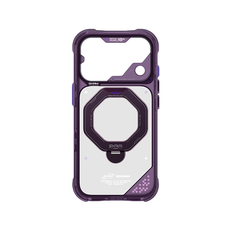 SkinArma Saturn MagSafe Case With Rotating Kick-Stand for iPhone 18 Pro - Burgundy