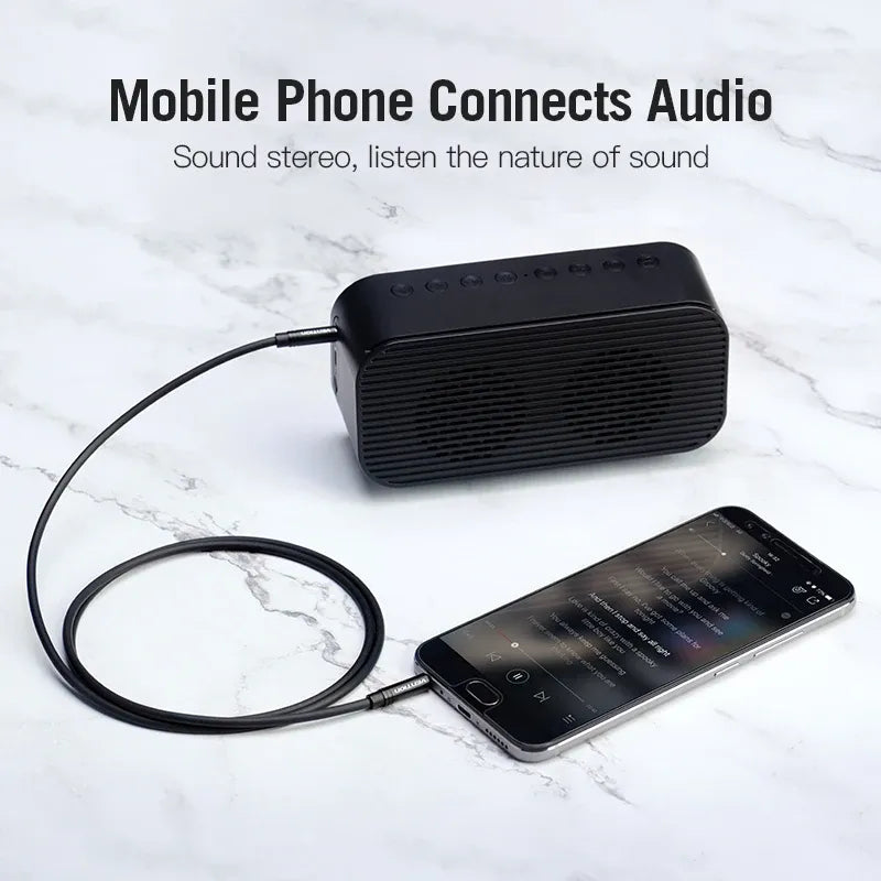 Vention 3.5 مم ذكر إلى . إلى مم ذكركابل  الصوت كابل من النوع المعدني - أسود