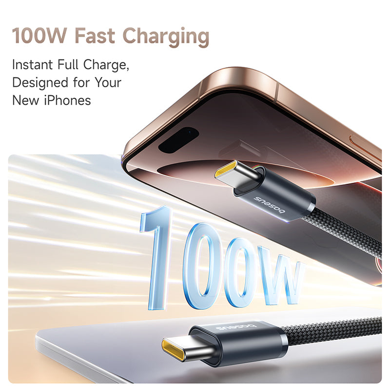 Baseus Dynamic 4 Pro Magnetic Fast Charging Cable - USB-C / 100W / 1 Meter / Black