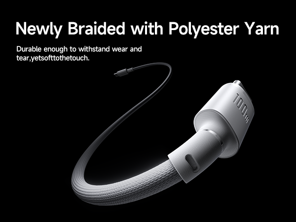 Baseus New Braided Fast Charging Cable - USB-C / 100W / 2 Meter / White
