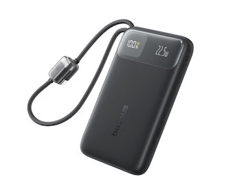 Baseus EnerFill FC11 Digital Display Power Bank with Dual Built-in USB-C Cables - 20000mAh / 45W / Cosmic Black
