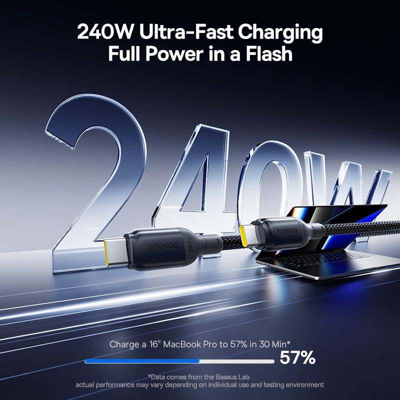 Baseus PicoGo Ⅱ Ultra Fast Charging Cable - USB-C / 240W / 1 Meter / Black