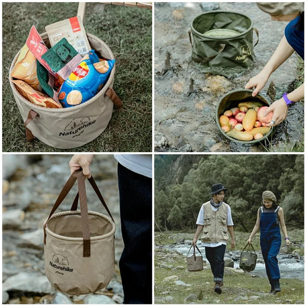 Naturehike Foldable Round Bucket - Light Brown (10L)