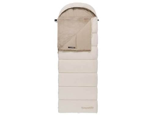 Naturehike RiXuan Envelope Hooded (USB-Heating) Cotton Sleeping Bag - Brown BE400 Right Zipper