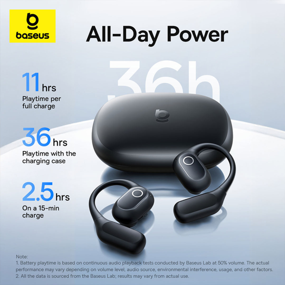 Baseus Eli 2i Fit Open-Ear True Wireless Earbuds - Cosmic Black