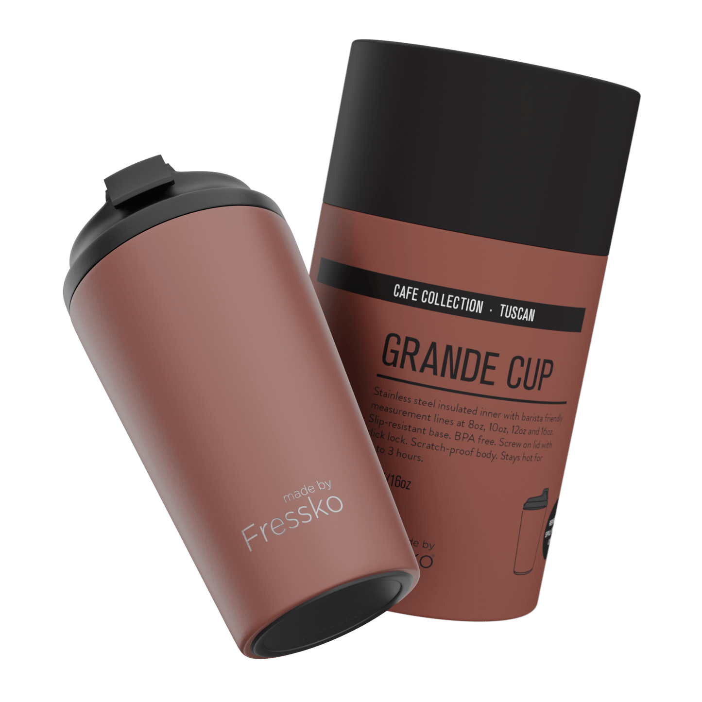 Fressko Grande 475ml / 16oz Cup - Stainless Steel - Tuscan