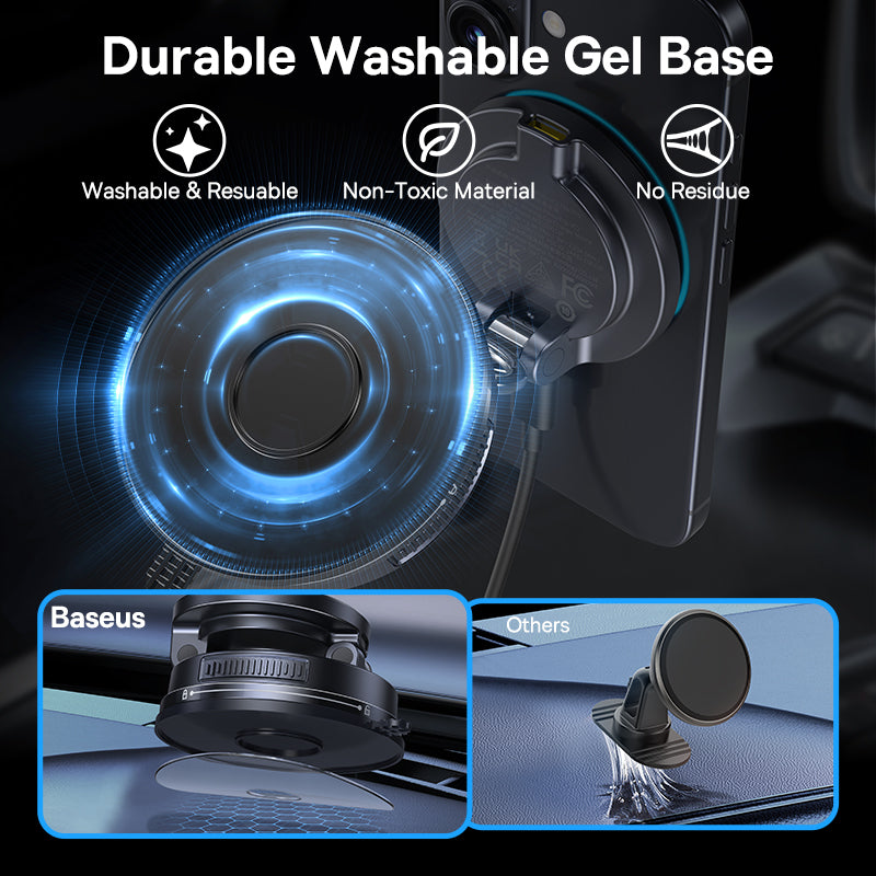 Baseus PrimeTrip VC2 Flex Pro Magnetic Wireless Car Charger Mount Suction Cup Version - Cosmic Black