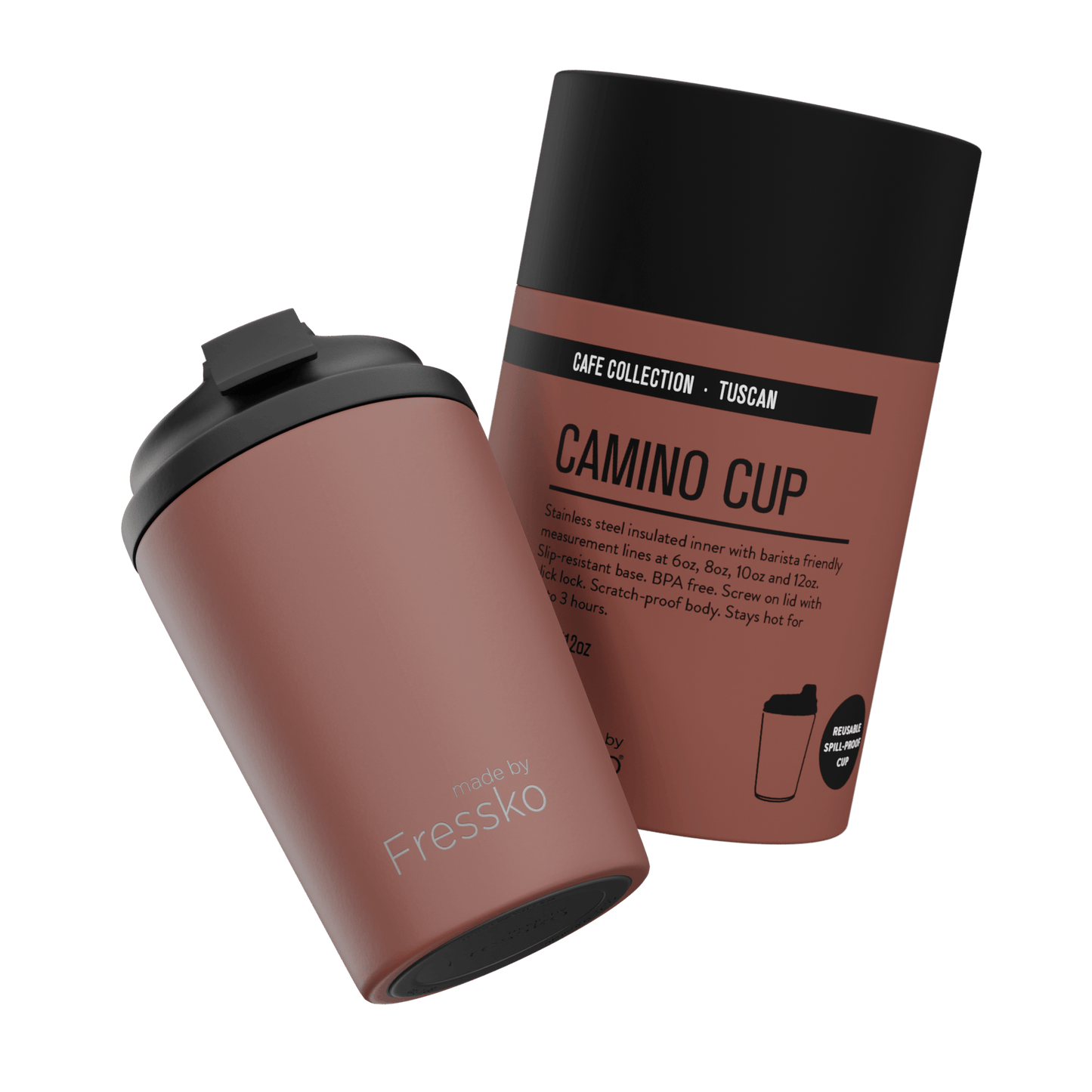 Fressko Camino 340ml / 12oz Cup - Stainless Steel - Tuscan