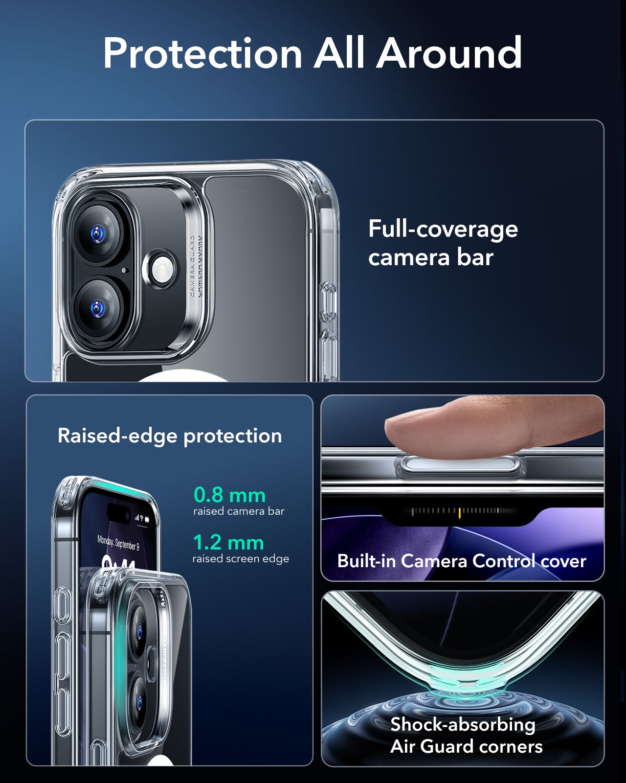 ESR iPhone 17 Halolock Classic Hybrid (Camera Control Button)+ Screen Protector Set