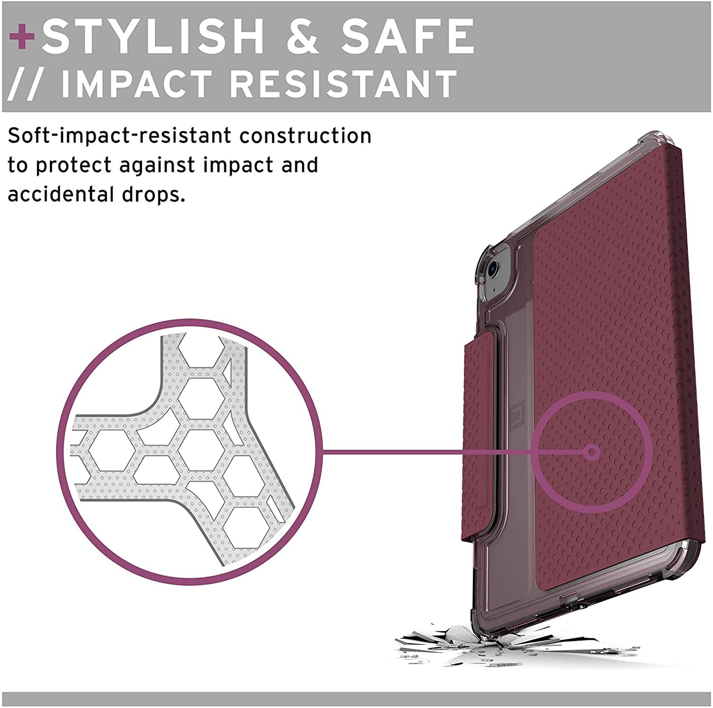 [U] by UAG iPad Air 10.9"(2020/2022)/iPad Pro 11" (1st/2nd/3rd Gen) 2018-2021 Lucent Case - Aubergine/Dusty Rose