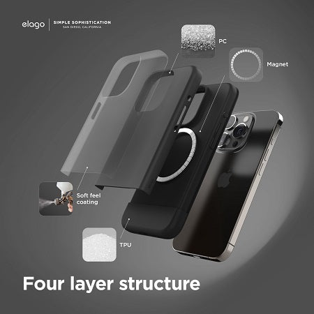 Elago iPhone 15 Pro Magsafe Glide Case - Dark Gray / Black