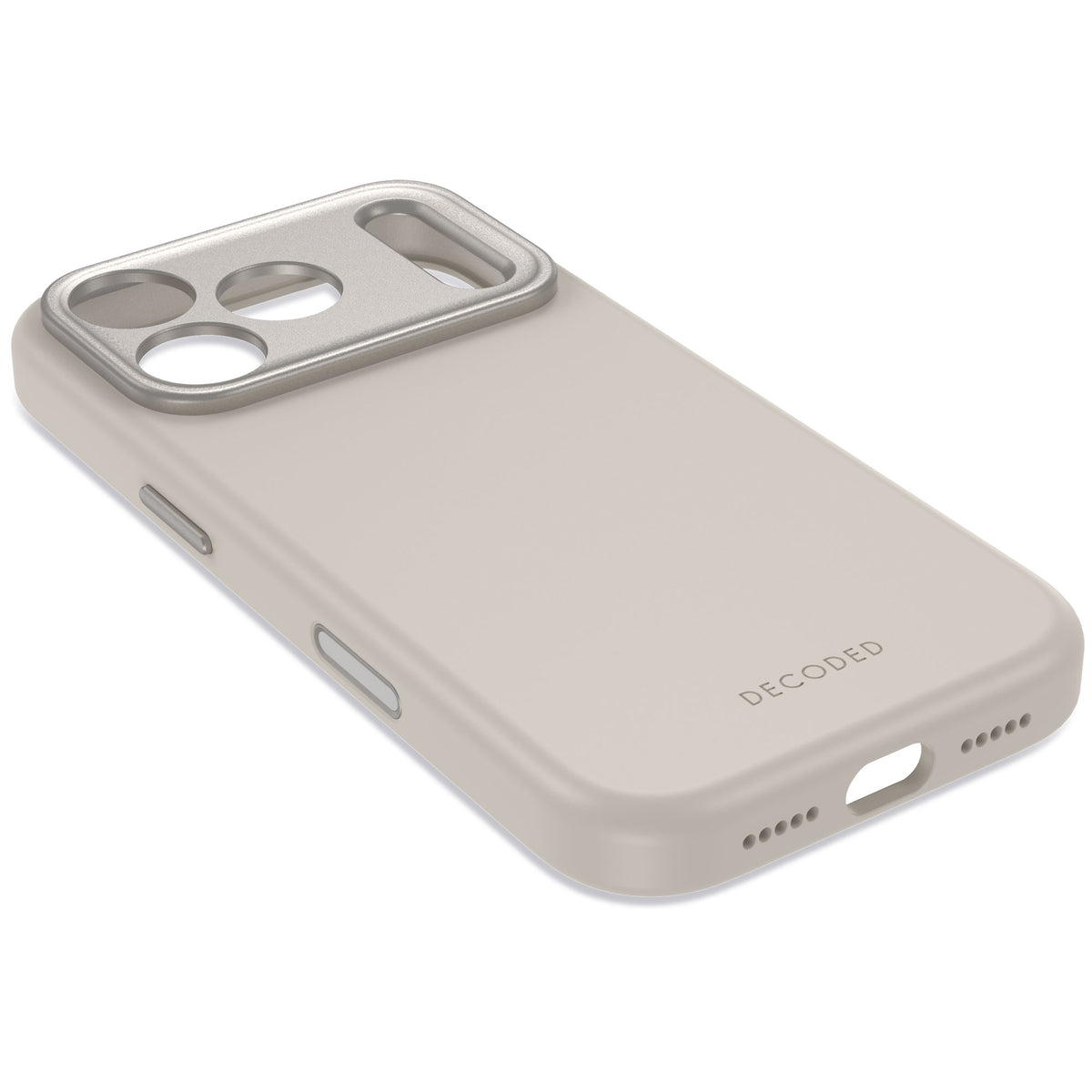 Decoded AntiMicrobial Silicone Backcover Case For Apple iPhone 18 Pro / Apple iPhone 17 Pro - Pebble Grey
