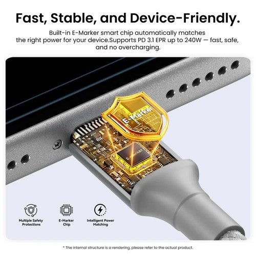 Vention Magnetic Cable USB 2.0 C Male to C Male  Cable - 1 Meter / Black