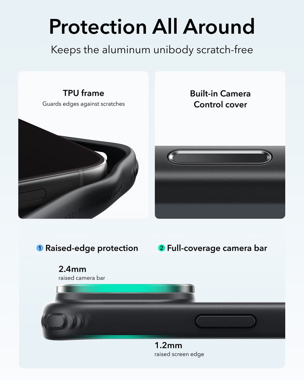 ESR Classic Hybrid Magnetic Case For Apple iPhone 18 Pro/Apple iPhone 17 Pro - Clear Black