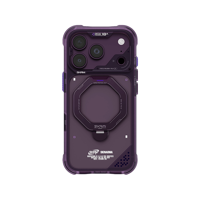 SkinArma Saturn MagSafe Case With Rotating Kick-Stand for iPhone 18 Pro Max - Burgundy