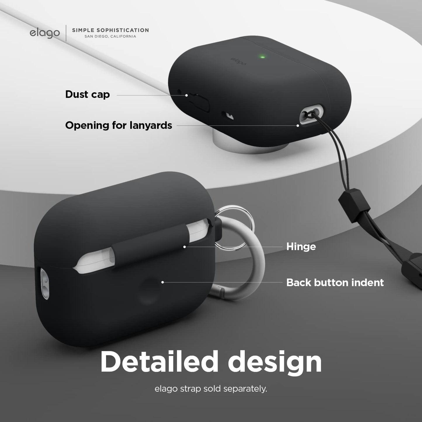 إلاجو ايربودز برو 1&2 سيليكون معلق حافظة  أسود اكسسوارات > هواتف  تابلت