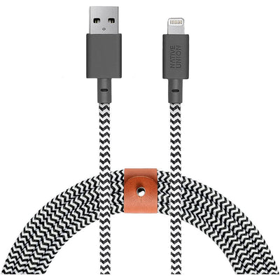 Native Union Belt Cable XL - USB A / Lightning / 3 Meter / Zebra