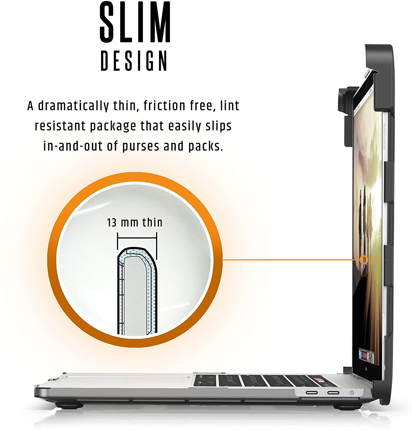 حافظة  حمايةماك بوك برو  بوصة يو ايه جي مع  حافظة  لونأسود