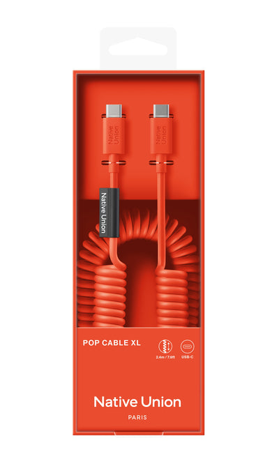 POP USB-C to USB-C Cable - 2.4 Meter / 60W / Alarm Red