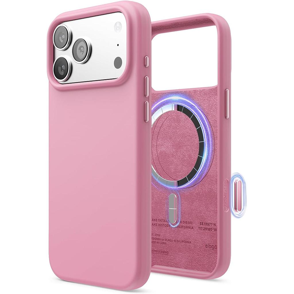 Elago Magnetic Silicone Case (Camera Control Key Included) For Apple iPhone 18 Pro Max / Apple iPhone 17 Pro Max - Hot Pink